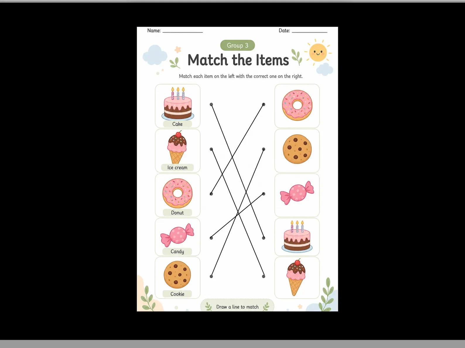 CuteLearner printable Printable Matching Worksheets, Kindergarten Learning Activity, Match the Picture, Educational Pages, Homeschool , Busy book, 40+ PDF — Mat — preview 4